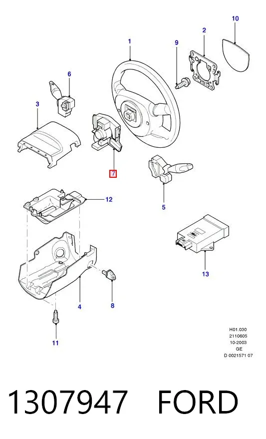 Шлейф руля 1307947 Ford