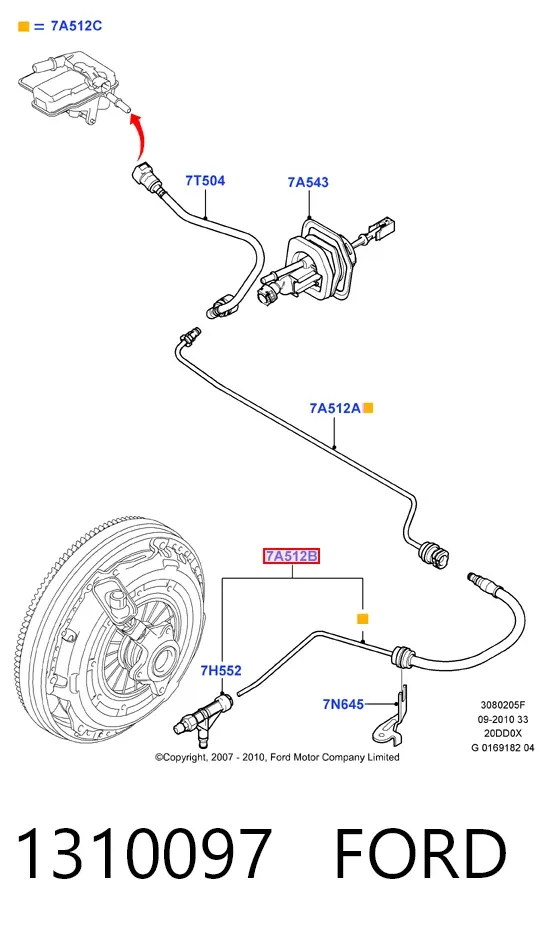 Шланг сцепления 1310097 Ford