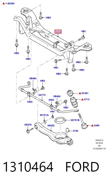 Подрамник задний 1310464 Ford