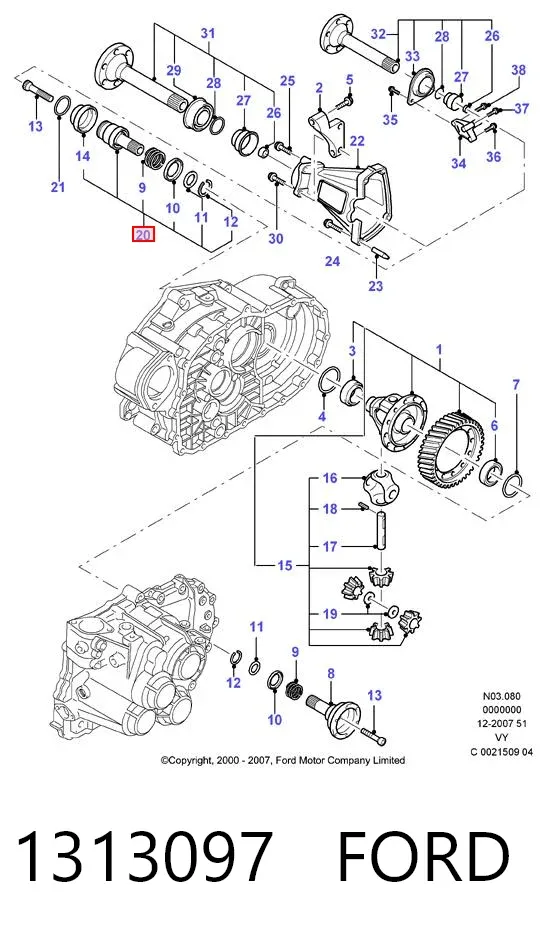 Правая полуось 1313097 Ford