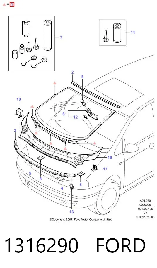 Лобовое стекло 1316290 Ford