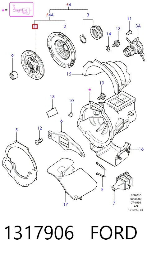 Диск сцепления 1317906 Ford