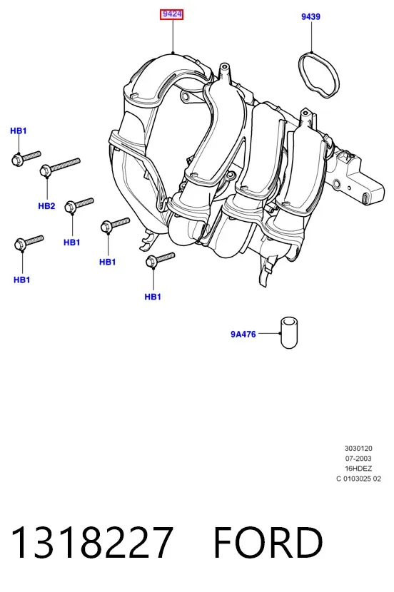 Впускной коллектор 1318227 Ford