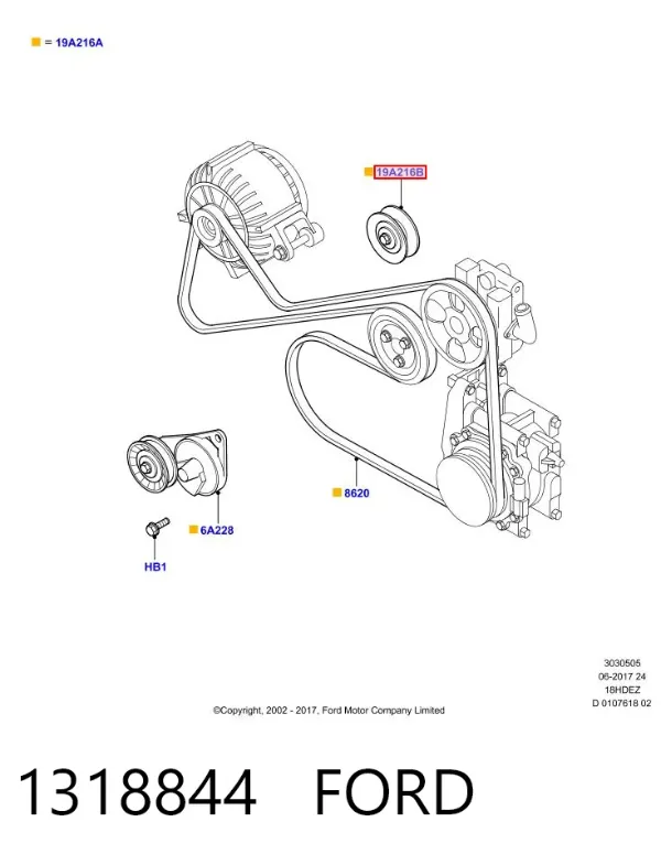 Паразитный ролик 1318844 Ford