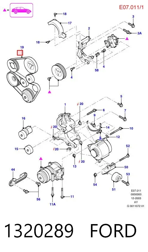 Ремень генератора 1320289 Ford