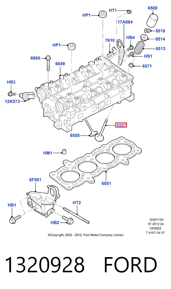 Впускной клапан 1320928 Ford
