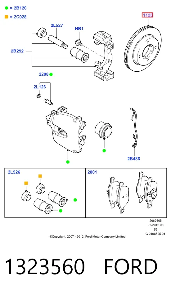 Передние тормозные диски 1323560 Ford