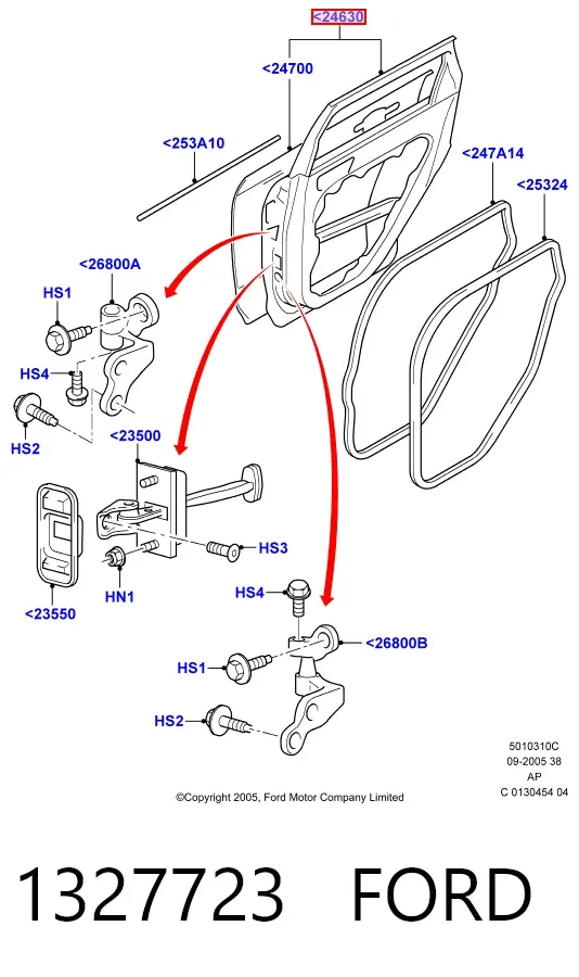 Дверь задняя правая Ford Focus II