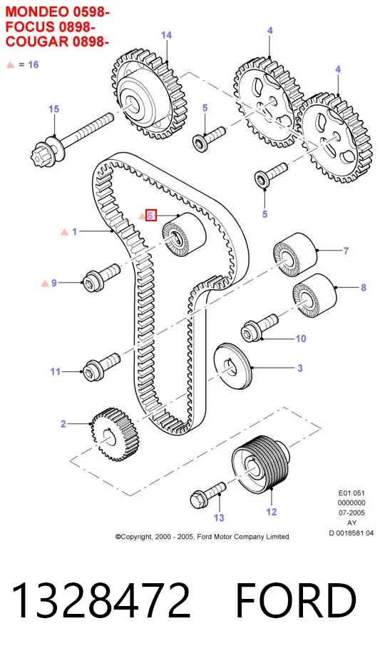 Ролик ГРМ 1328472 Ford