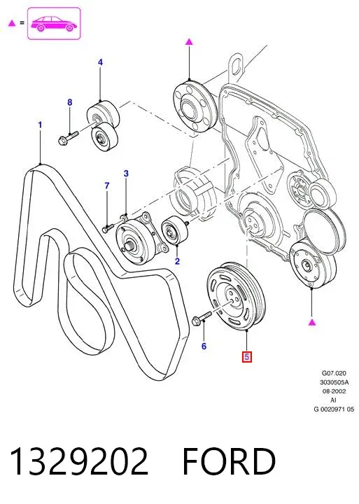 Шкив коленвала 1329202 Ford