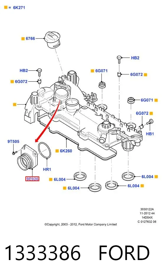 Дроссельная заслонка 1333386 Ford