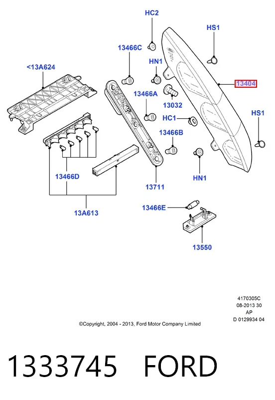 Фонарь задний левый 1333745 Ford