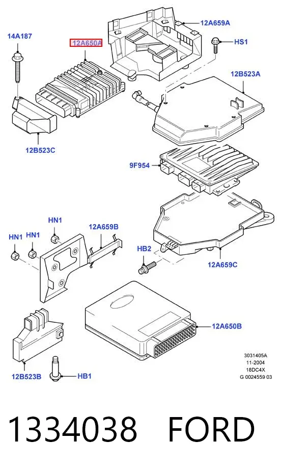 Блок управления двигателем 1334038 Ford