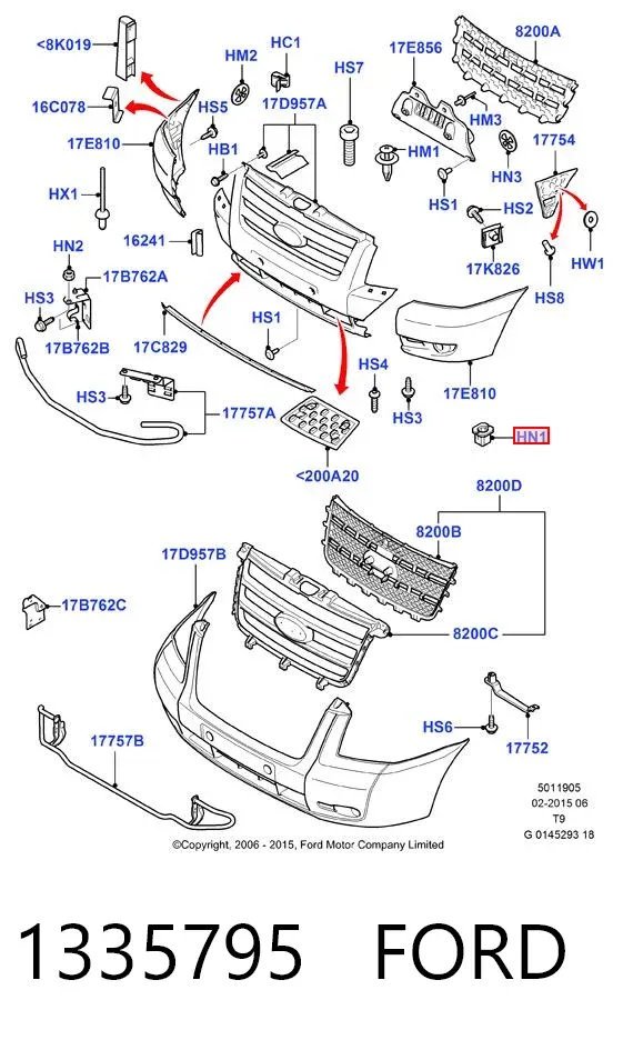 Дверь фургона задняя распашная левая 1335795 Ford