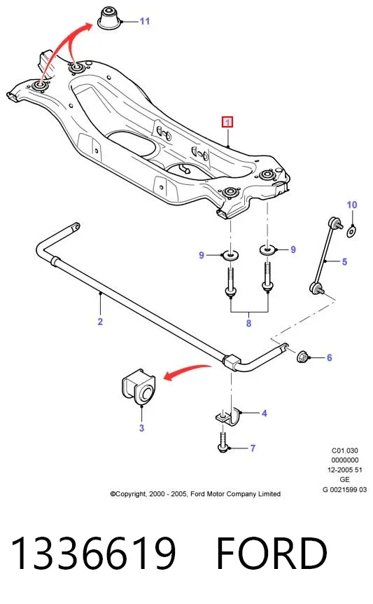 Подрамник задний 1336619 Ford