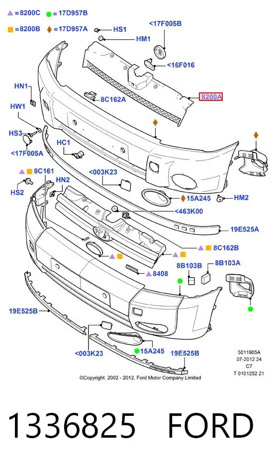 Решетка радиатора 1336825 Ford