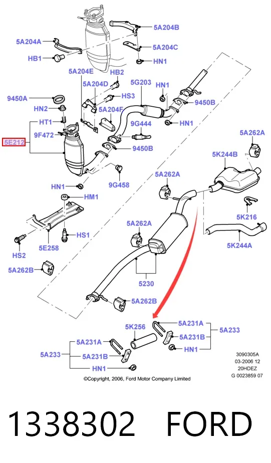 Катализатор 1338302 Ford