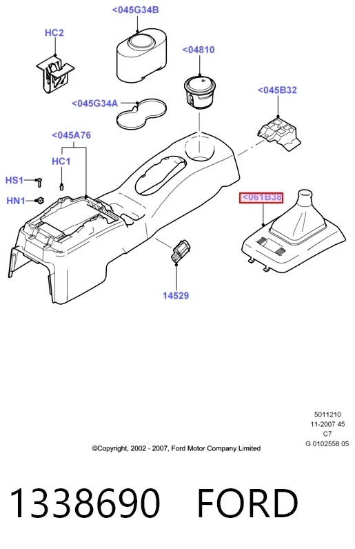 Чехол на рычаг переключения 1338690 Ford