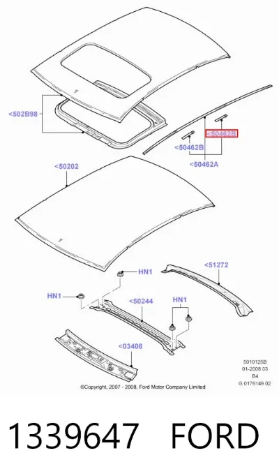 Заглушка рельсы (рейлинга) багажника крыши передняя FORD 1339647