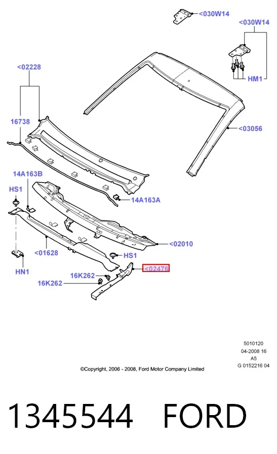 Накладка крыла переднего правого 1345544 Ford
