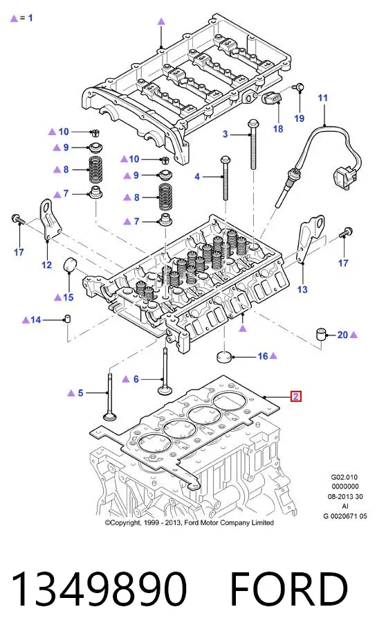 Прокладка ГБЦ 1349890 Ford