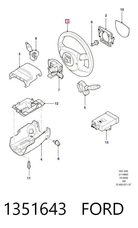 Руль 1351643 Ford