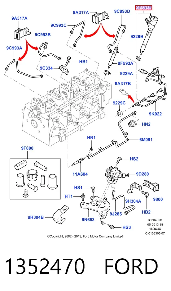 Топливные форсунки 1352470 Ford