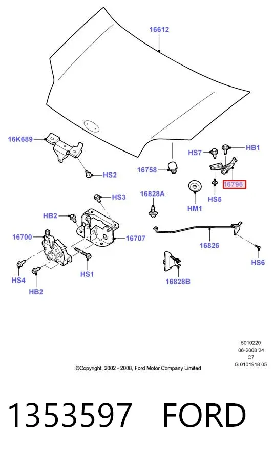 Петля капота правая STD507 Standart