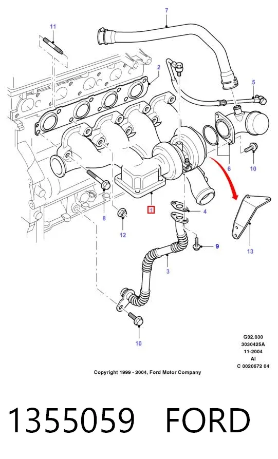 Турбина 1355059 Ford