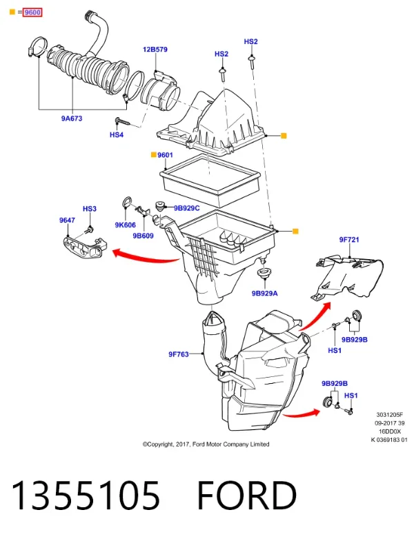 Корпус фильтра 1355105 Ford