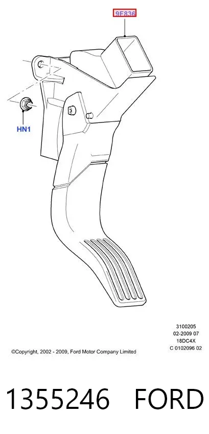 Педаль газа 1355246 Ford