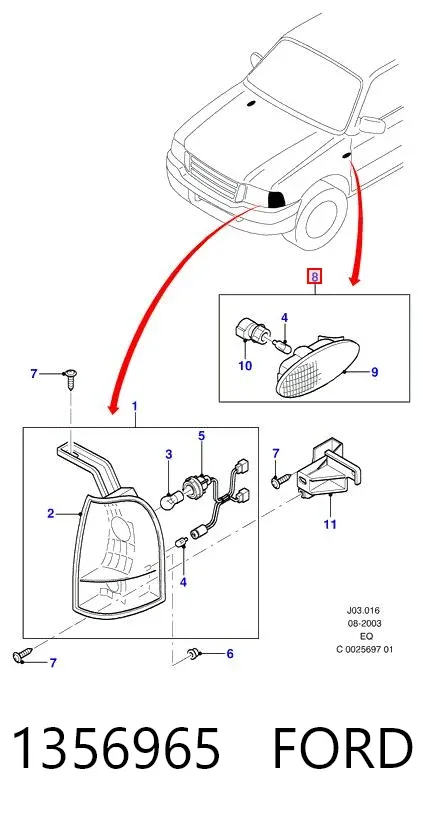 Повторитель поворота 1356965 Ford