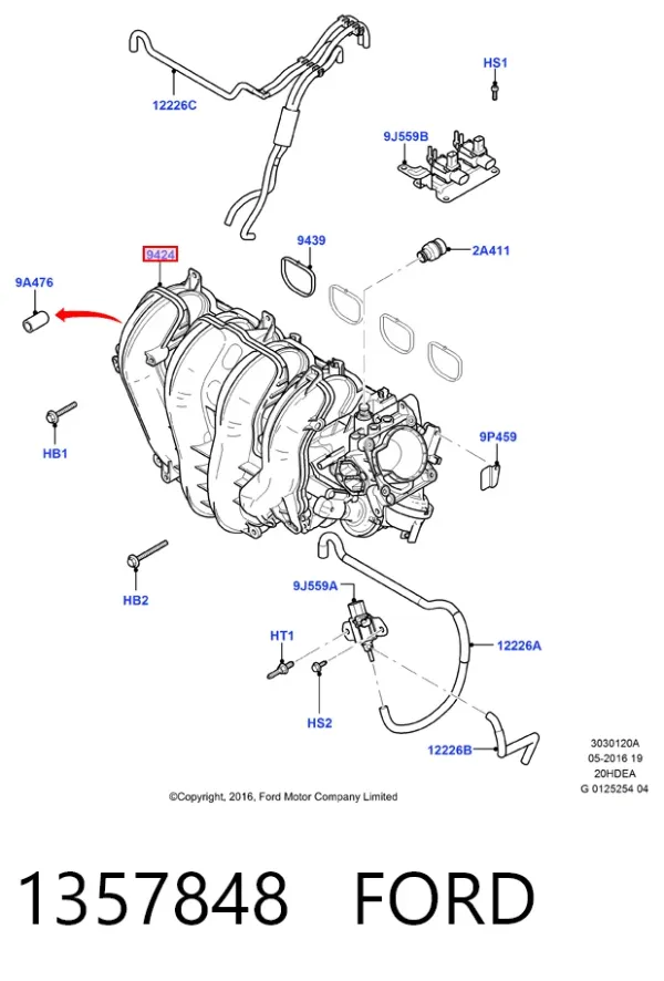 Впускной коллектор 1357848 Ford