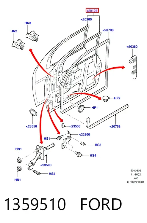 Дверь передняя левая 1359510 Ford