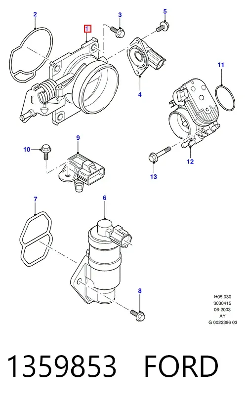 Дроссельная заслонка 1359853 Ford