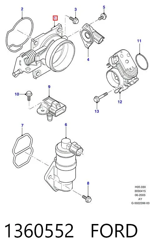 Дроссельная заслонка 1360552 Ford