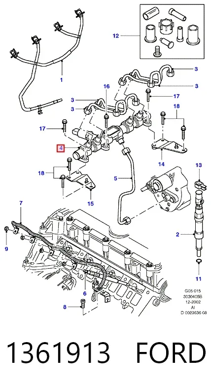 Распределитель топлива (рампа) 1361913 Ford