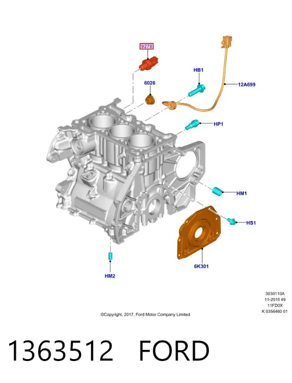 Датчик давления масла 1363512 Ford