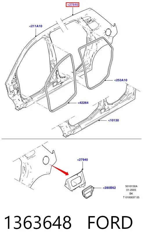 Крыло заднее левое 1363648 Ford