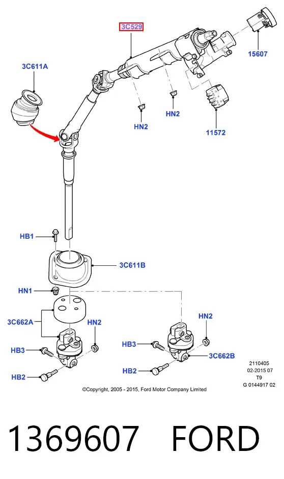 Рулевая колонка 1369607 Ford