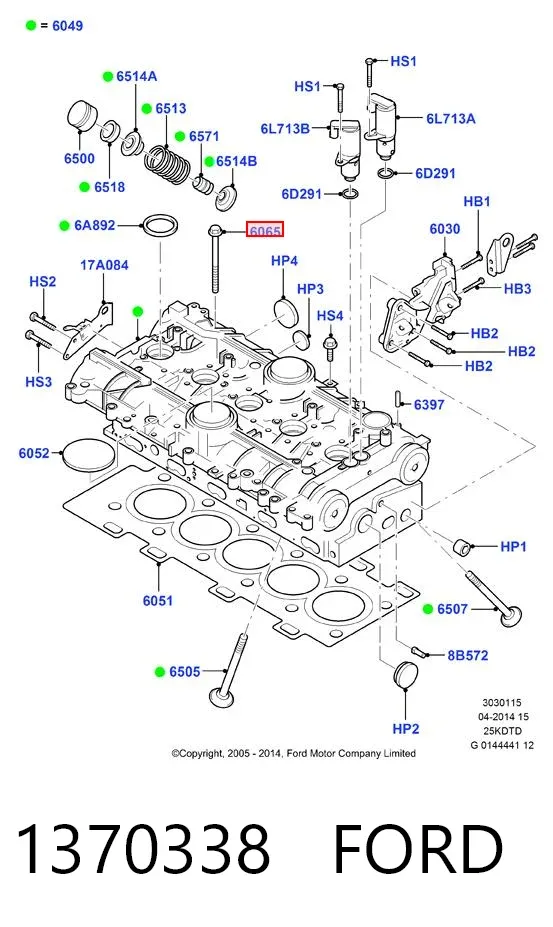 Болт ГБЦ 1370338 Ford