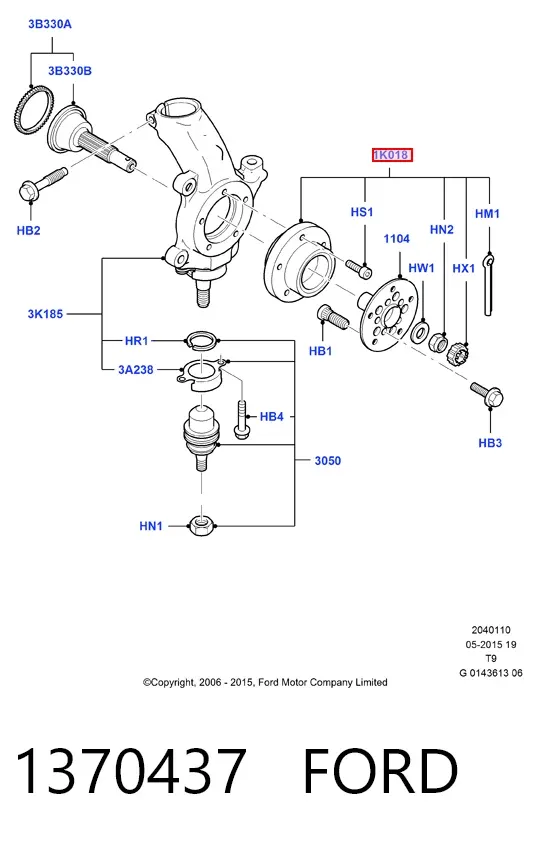 Подшипник ступицы 1370437 Ford