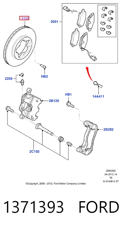 Передние тормозные диски 1371393 Ford