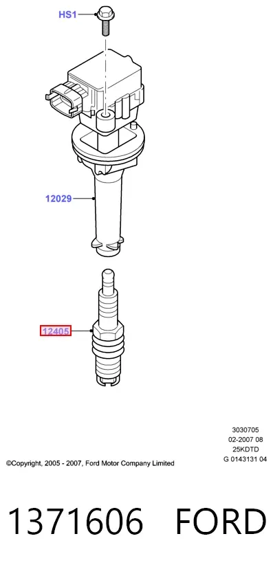 Свечи зажигания 1371606 Ford