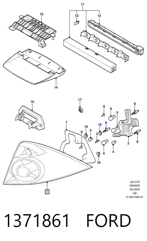 Фонарь задний левый 1371861 Ford