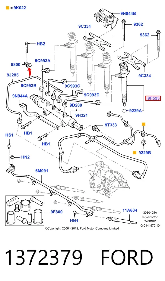 Топливные форсунки 1372379 Ford