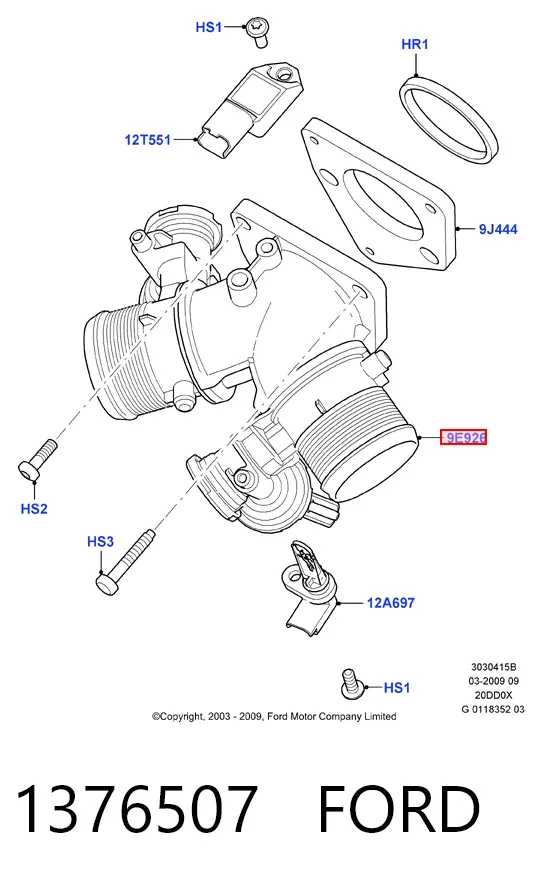 Дроссельная заслонка 1376507 Ford