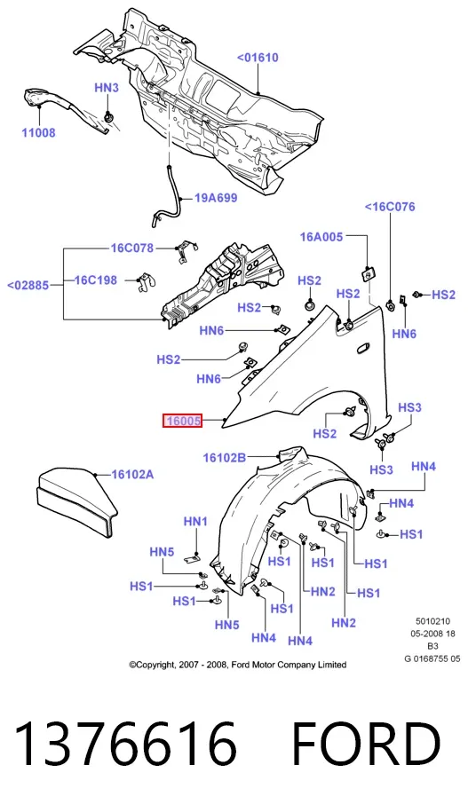 Крыло переднее левое 1376616 Ford