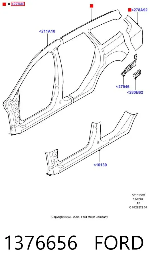 Крыло заднее левое 1376656 Ford