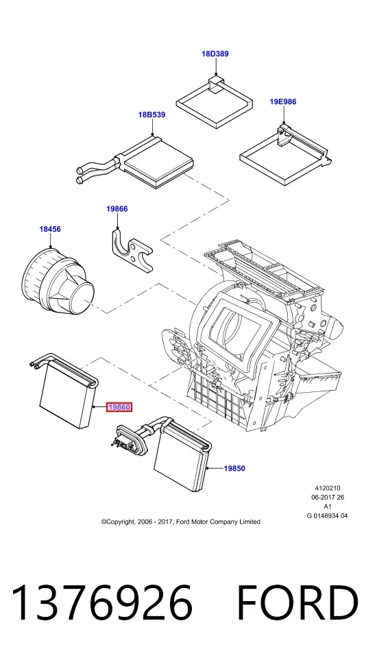 Испаритель кондиционера 1376926 Ford